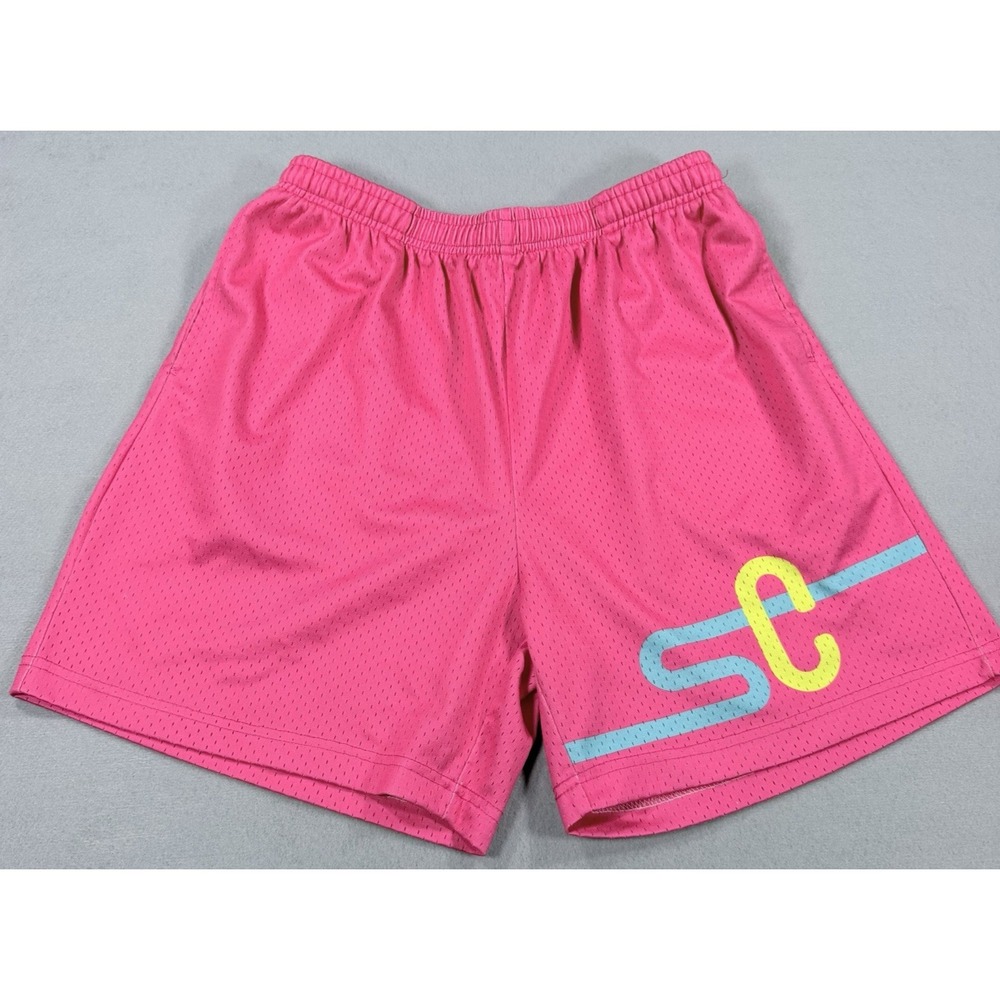 Stay Cool Shorts Men's Size L Pink Perforated Jersey Shorts Retro Wave